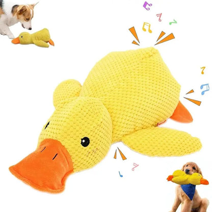 MRWJ 2026 New Yellow Duck Plush Dog Toy - Durable Chew, Interactive Chew with Quacking Sound, Companionship Sleep Pillow for Indoor Play