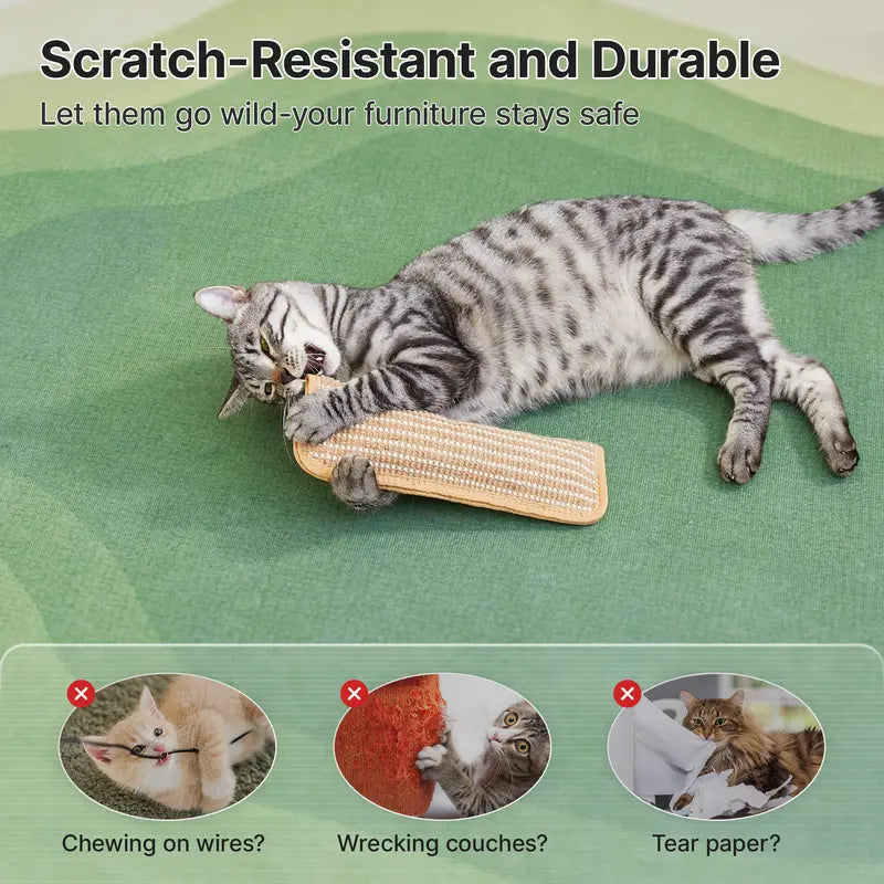 Potaroma 2-Pack Woven Texture Natural Sisal Cat Kicking Toys - 13.4" Kick-Size Cozy Pillow Scratchers, Long-Lasting Indoor Interactive Chew Toys for Calming, Reduces Stress, Dental Care & Teeth Cleaning