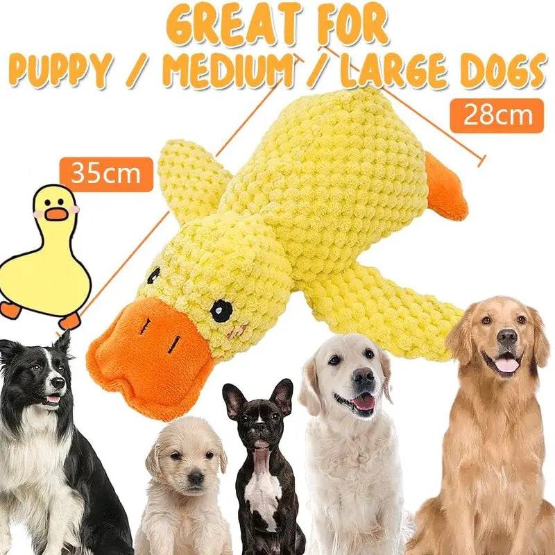 MRWJ 2026 New Yellow Duck Plush Dog Toy - Durable Chew, Interactive Chew with Quacking Sound, Companionship Sleep Pillow for Indoor Play