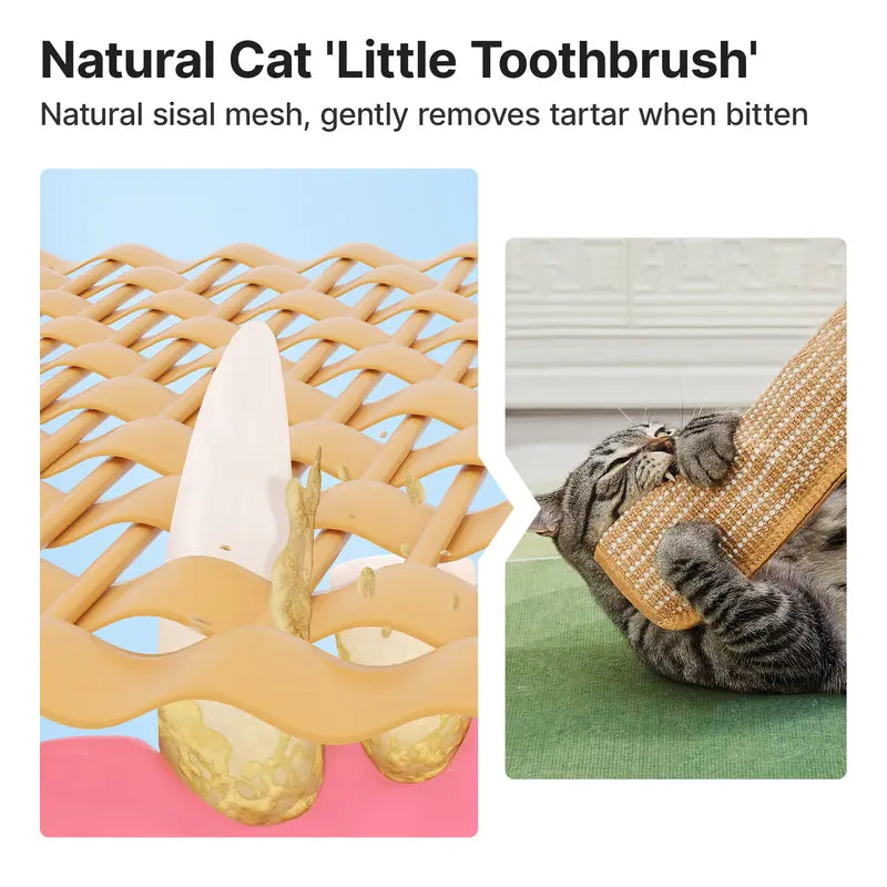 Potaroma 2-Pack Woven Texture Natural Sisal Cat Kicking Toys - 13.4" Kick-Size Cozy Pillow Scratchers, Long-Lasting Indoor Interactive Chew Toys for Calming, Reduces Stress, Dental Care & Teeth Cleaning