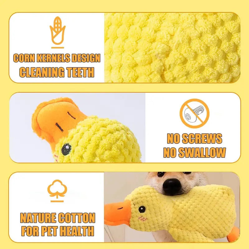 MRWJ 2026 New Yellow Duck Plush Dog Toy - Durable Chew, Interactive Chew with Quacking Sound, Companionship Sleep Pillow for Indoor Play