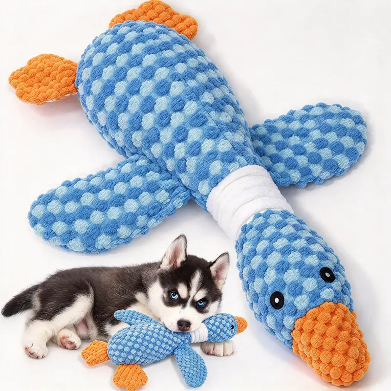 MRWJ 2026 New Yellow Duck Plush Dog Toy - Durable Chew, Interactive Chew with Quacking Sound, Companionship Sleep Pillow for Indoor Play